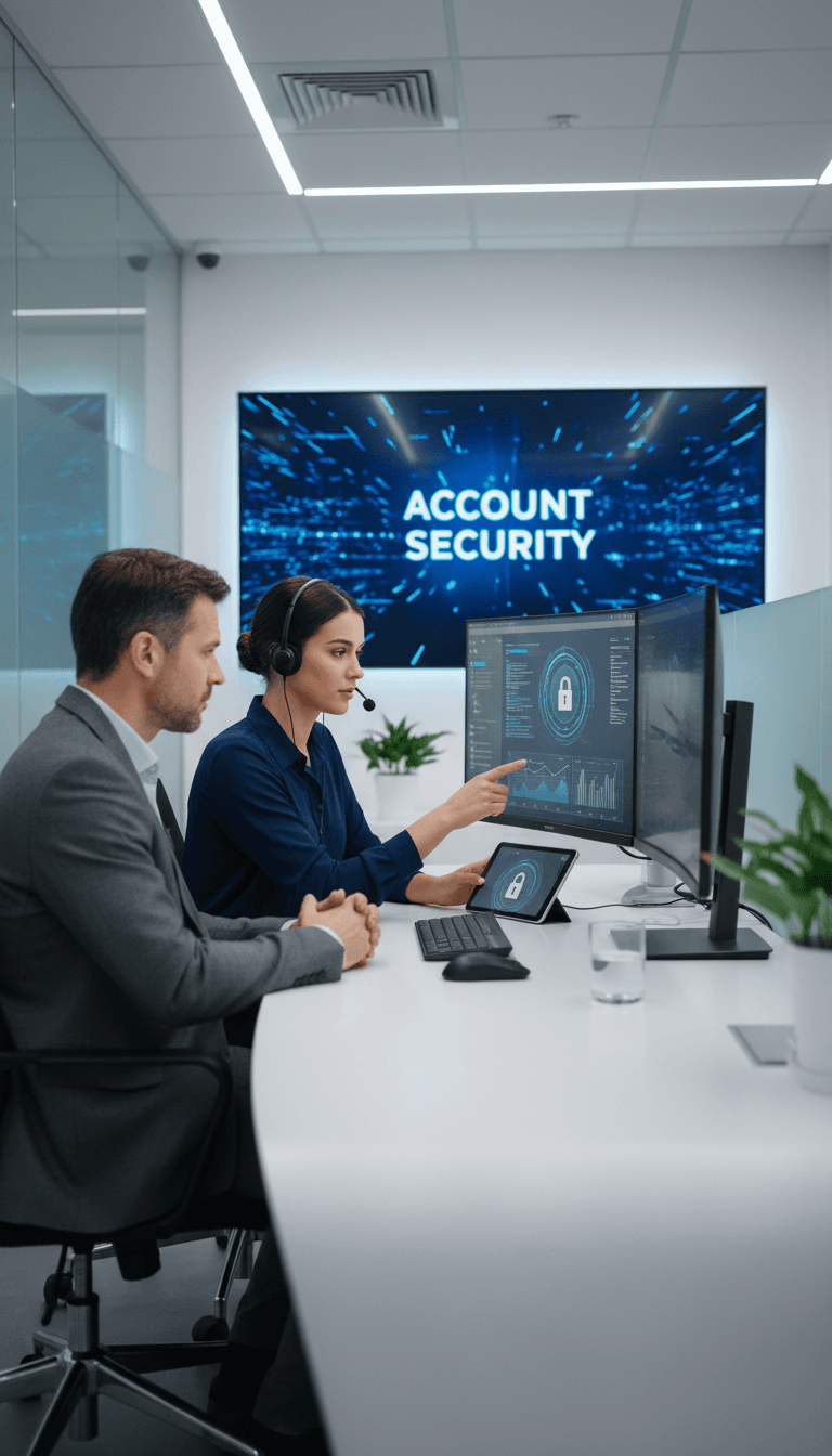 Technical support specialist assisting with account recovery